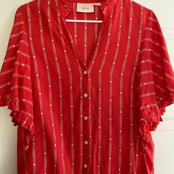 Anthropologie Aveiro flutter-sleeved buttondown - Picture 3 of 6